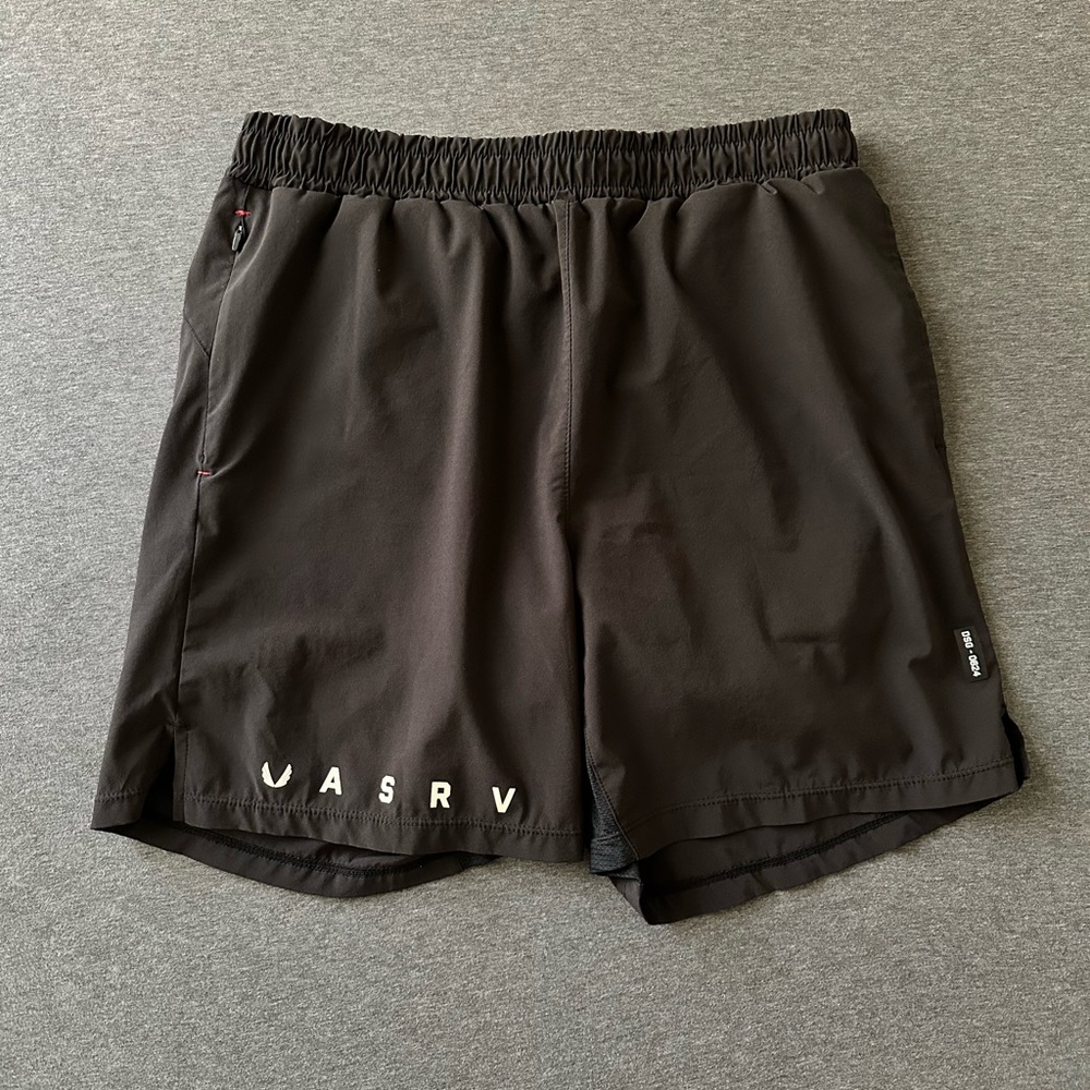 ASRV DSG-0624 Black Athletic Lined Performance Shorts